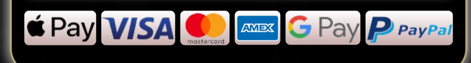 Accepted payment methods: Apple Pay, Visa, Mastercard, American Express, Google Pay, PayPal