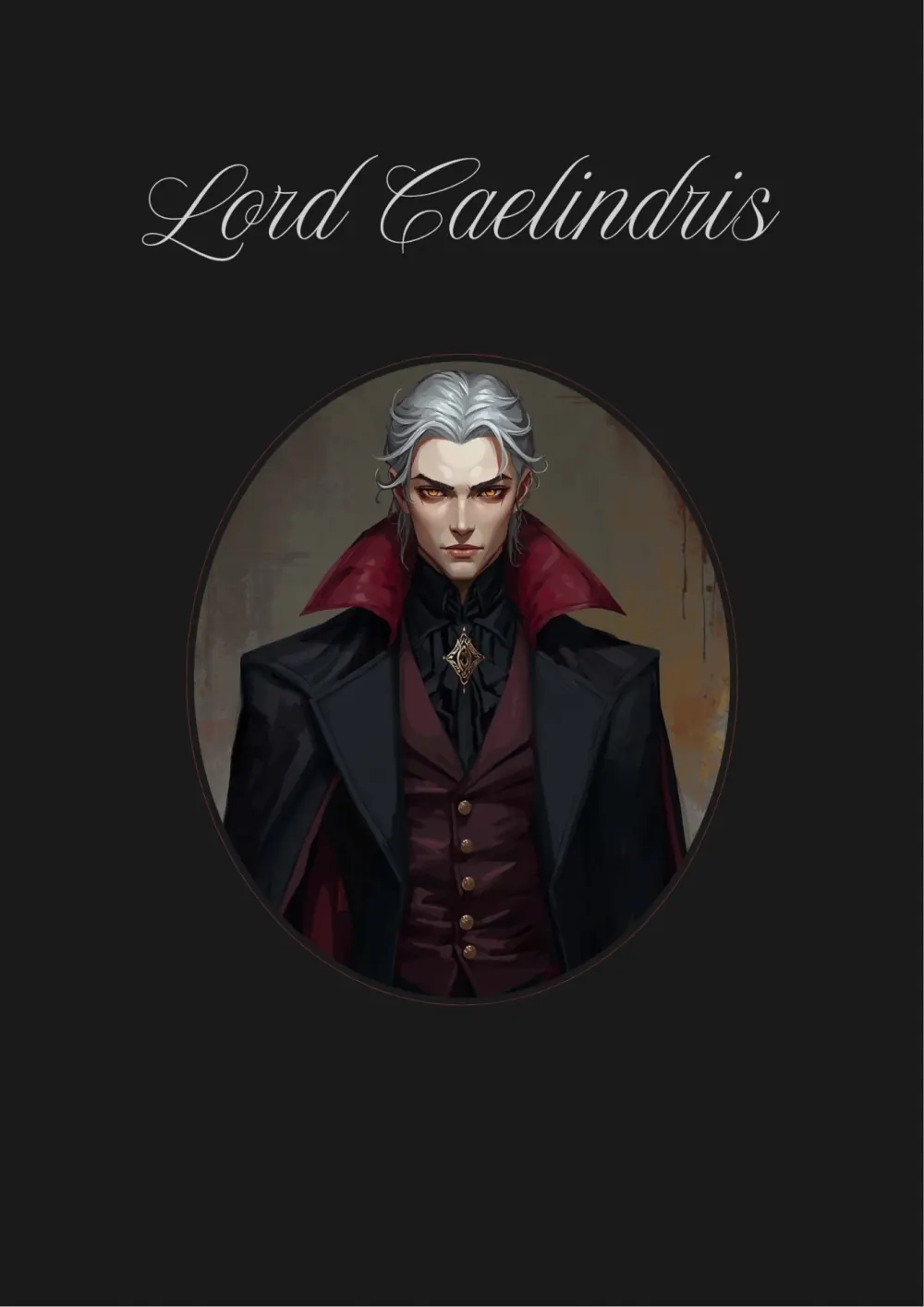 Lord Caelindris — illustrated NPC token poster